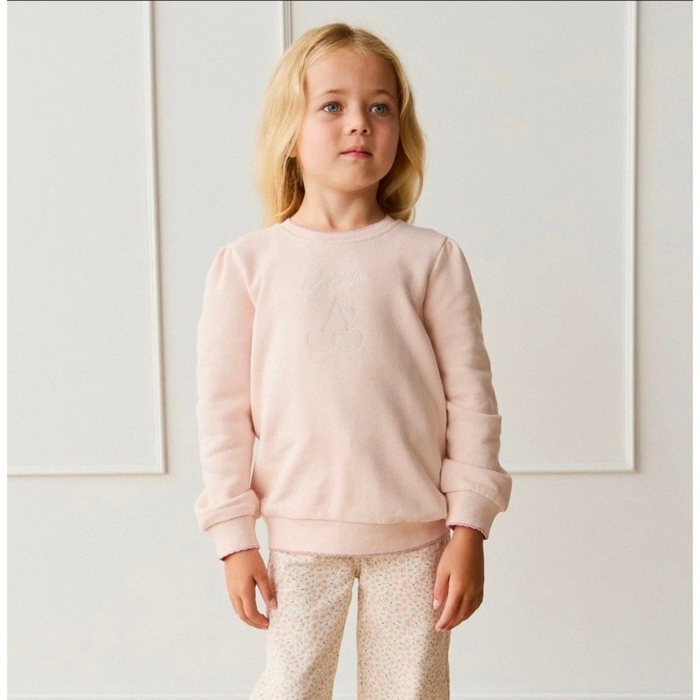 Jamie Kay Morganite Cerise Organic Cotton Monroe Pink Sweatshirt 2Y